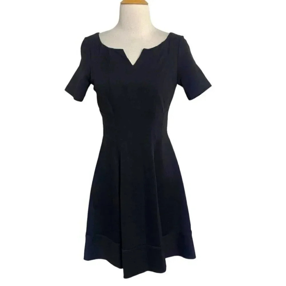 Little Black Dress Fit & Flare V-Neck Short‎ Sleeve Cocktail Dress